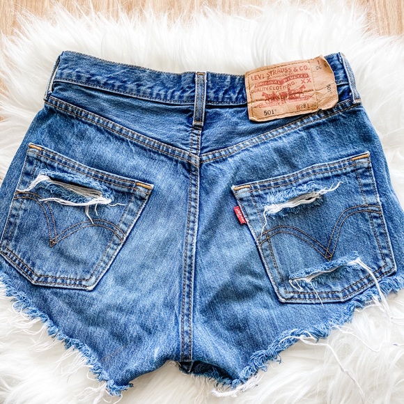 Levi’s Custom Distressed Shorts - Picture 3 of 5